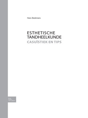 cover image of Esthetische tandheelkunde